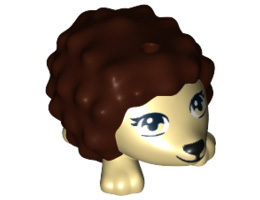Hedgehog, Friends with Black Eyes, Eyelashes and Nose and Dark Brown Spines Pattern : {тухлено жълт}