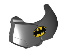 Large Figure Chest Armor Small with Batman Logo Pattern: {черен}