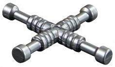 Minifigure, Utensil Tool 4-Way Lug Wrench: {сребърно метален}