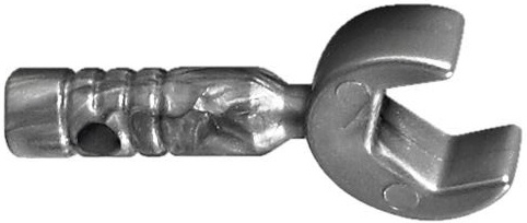 Minifigure, Utensil Tool Open End Wrench - 3-Rib Handle: {сребърно метален}