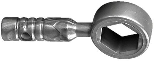 Minifigure, Utensil Tool Box Wrench - 3-Rib Handle: {сребърно метален}