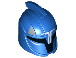 Minifigure, Headgear Helmet SW Senate Commando Captain with Black Markings and White Angled Lines Pattern: {ярко син}