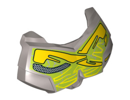 Large Figure Chest Armor Small with Green and Yellow Pattern: {сребърно метален}