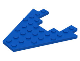 Wedge, Plate 8 x 8 with 3 x 4 Cutout: {ярко син}