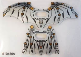 Plastic Wings with Space Batman Pattern, Sheet of 2, Opened and Collapsed Wings: {прозрачен}