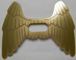 Minifigure, Wings Collapsed with Center Opening and Gold Feathers Pattern: {прозрачен}