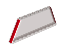 Windscreen 1 x 12 x 4 Tapered with Red Stripes on Ends Pattern: {прозрачно кафяв}