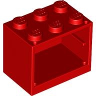 Container, Cupboard 2 x 3 x 2 - Solid Studs: {ярко червен}