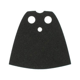 Minifigure Cape Cloth, Standard - Traditional Starched Fabric - 4.0cm Height: {черен}