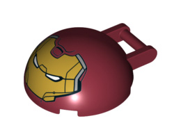 Windscreen 4 x 4 x 1 2/3 Canopy Half Sphere with Bar Handle and Hulk Buster Face Pattern (2015 Version): {нов тъмно червен}