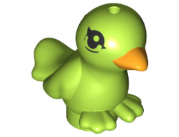 Bird, Friends / Elves with Bright Light Orange Beak and Black Eyes Pattern : {ярко жълто-зелен}