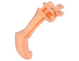 Bionicle Weapon Claw - Bent and Notched with Clip: {прозрачно флуорисциращо червеникаво оранжев}