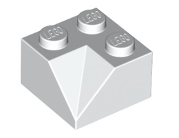 Ъглова тухличка 2X2/45° отвътре : {бял}