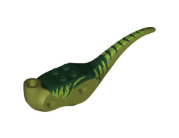 Dinosaur Body Raptor with Dark Green Top with Lime Stripes on Sides Pattern: {маслинено зелен}