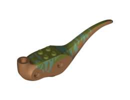 Dinosaur Body Raptor with Olive Green Top with Medium Azure Stripes Pattern: {умерен нуга}