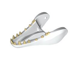 Dinosaur Jaw Lower Indominus rex with Tan Teeth Pattern: {бял}