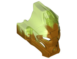 Bionicle Mask of Jungle with Marbled Trans-Bright Green Pattern: {топло златист}