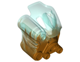 Bionicle Mask of Ice with Marbled Trans-Light Blue Pattern: {топло златист}