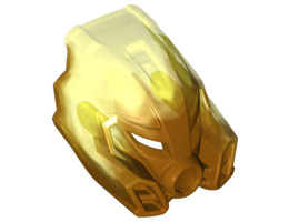 Bionicle Mask of Stone with Marbled Trans-Neon Green Pattern: {топло златист}