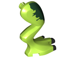 Dinosaur Leg Large (Rear) Dilophosaurus Right with Pin, Black Claws and Dark Green Blotch Pattern: {ярко жълто-зелен}