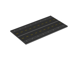 Tile 8 x 16 with Bottom Tubes with Runway Pattern: {черен}