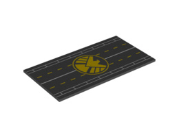Tile 8 x 16 with Bottom Tubes with Runway and SHIELD Logo Pattern: {черен}