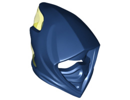 Minifigure, Headgear Ninjago Wrap Pointed with Narrow Eye Hole with Trans-Neon Green Back Pattern: {земно син}