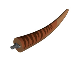 Dinosaur Tail Tyrannosaurus rex with Pin, Dark Orange Top and Dark Brown Stripes Pattern: {умерен нуга}
