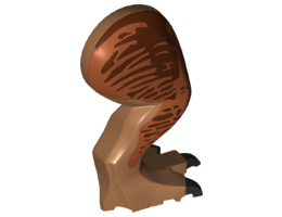 Dinosaur Leg Large (Rear) Tyrannosaurus rex with Pin, Black Claws and Brown and Dark Orange Stripes Pattern - Right: {умерен нуга}