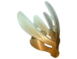Bionicle Mask Protector with Marbled Trans-Light Blue Pattern (Protector Mask of Ice): {топло златист}
