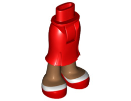 Mini Doll Friends Hips and Long Skirt, Medium Nougat Legs and Red and White Shoes Pattern: {ярко червен}