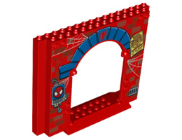 Panel 4 x 16 x 10 with Spider-Man Pattern: {ярко червен}