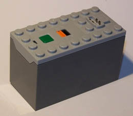 Electric 9V Battery Box Power Functions (Non-Rechargeable) with Dark Bluish Gray Bottom : {умерено каменно сив}
