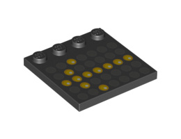 Tile, Modified 4 x 4 with Studs on Edge with Construction Zone Sign with Directional Arrow Pattern: {черен}