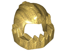 Minifigure, Headgear Helmet Chin Guard Oversized Jagged: {топло златист}