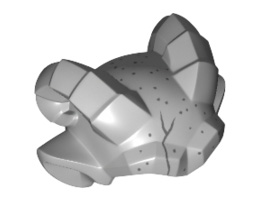 Minifigure, Headgear Gargoyle Horns and Ears with Speckled Stone Pattern: {умерено каменно сив}