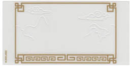 Plastic Translucent Shadow Theater Screen with Mountain and Cloud Cutouts and Gold Geometric Frame Pattern: {прозрачен}