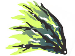Cloth Wing Dragon Left with Black and Dark Blue Streaks Pattern: {пролетно жълто-зелен}
