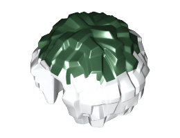 Minifigure, Utensil Cheerleader Pom Pom with Dark Green Top Pattern: {бял}