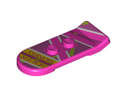 Minifigure, Utensil Hoverboard with Magenta, White and Lime Lines and 'HOVER BOARD' Pattern: {ярко пурпурен}