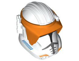 Large Figure Head Modified SW with Ball Joint Socket Phase 3 Clone with Visor Pattern (Commander Cody): {бял}