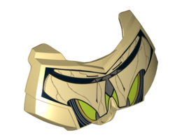 Large Figure Chest Armor Small with SW General Grievous Dark Gray and Lime Pattern: {тухлено жълт}