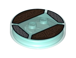 Dimensions Toy Tag 4 x 4 x 2/3 with 2 Studs for Gimli #38 with Copper Borders and Symbols Pattern: {прозрачно светло син}