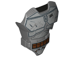 Large Figure Torso with SW Mandalorian Armor Pattern (Jango): {тъмно каменно сив}