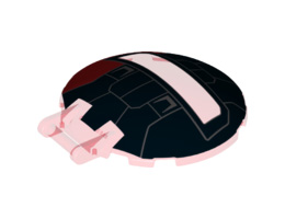 Dish 6 x 6 Inverted - No Studs with Handle with SW First Order TIE Fighter Rear Window Pattern: {прозрачно червен}