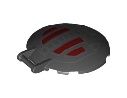 Dish 6 x 6 Inverted - No Studs with Handle with SW First Order TIE Fighter Hatch Pattern: {черен}