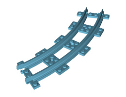 Train, Track Plastic, Narrow, Curve: {умерено небесносин}