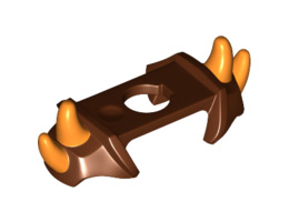 Minifigure, Armor Shoulder Pads with 4 Spikes Pointed and Orange Pattern: {червеникаво-кафяв}