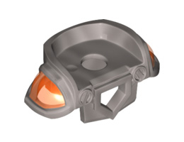 Minifigure, Armor Breastplate with Pentagonal Cutout on Front and 2 Studs on Back with Trans-Neon Orange Shoulder Pads Pattern: {сребърно метален}