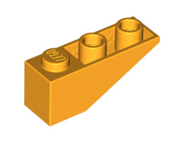 Покривна плочка 1X3/25° инверсна: {огнено жълто-оранжев}